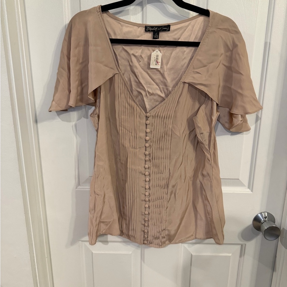Elizabeth and James Blush Button-Down Blouse